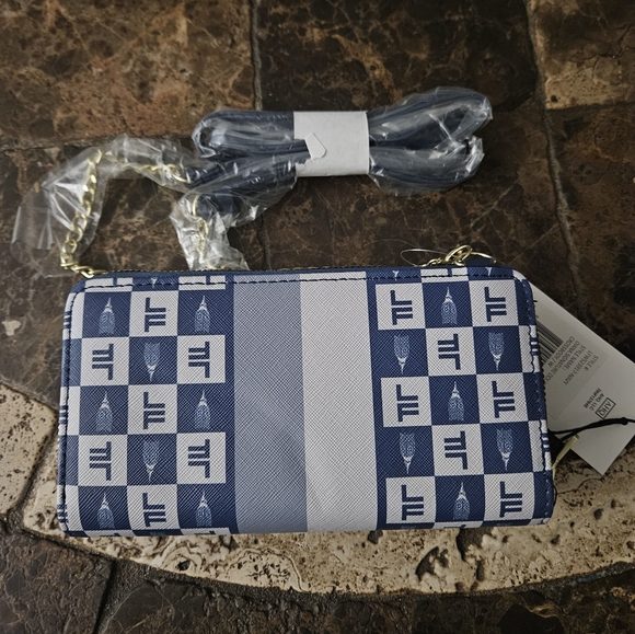 LONDON FOG DIANA SIGNATURE DOUBLE ZIP CROSSBODY BAG AND WALLET COMBO NWT - Picture 4 of 6